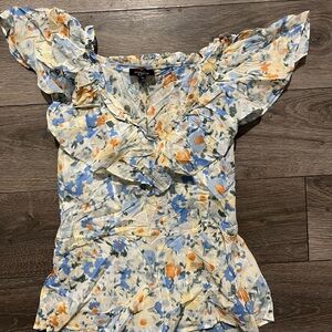 Milk & honey Floral Ruffle Sleeve Top